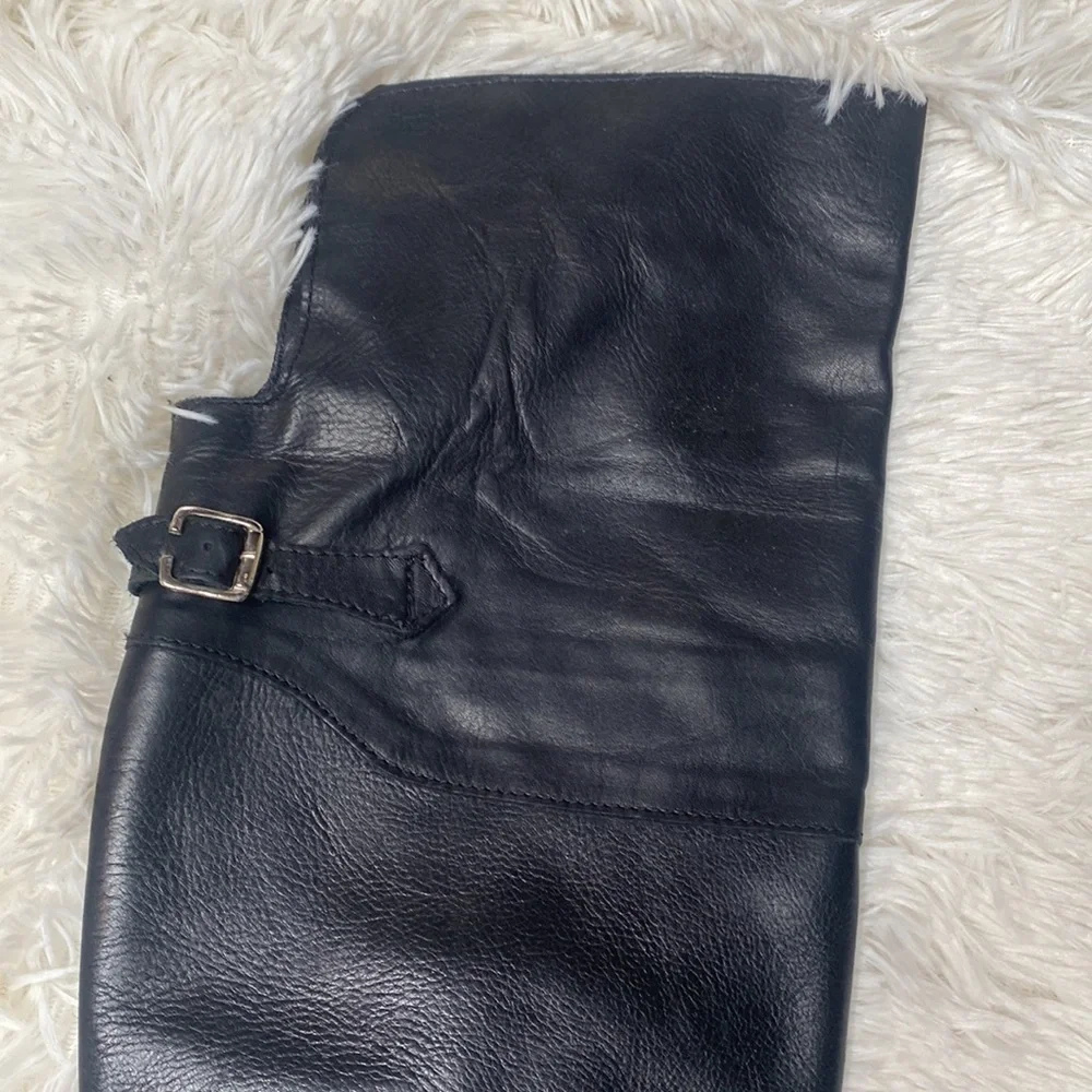 Steve Madden Black Over The Knee Leather Riding Boots Size 6.5